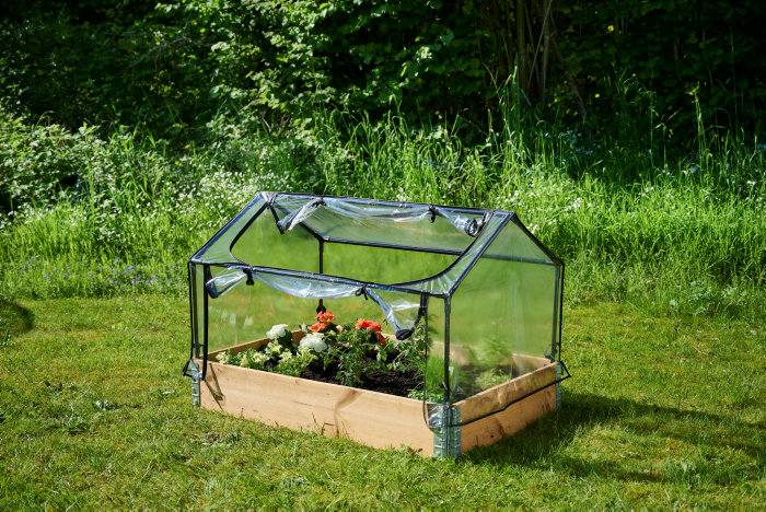 Minidrivhus 120 x 80 cm stål m/plastduk - Garden